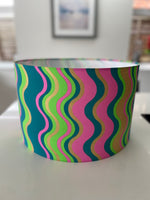 Multicoloured Striped Drum Lampshade