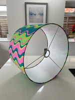 Multicoloured Striped Drum Lampshade