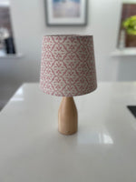 Handmade Empire or Candle Clip Lampshade in Pink Patterned Linen fabric