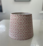 Handmade Empire or Candle Clip Lampshade in Pink Patterned Linen fabric