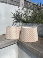 Handmade Empire or Candle Clip lampshade in Beige and Terracotta
