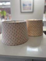 Handmade Empire or Candle Clip lampshade in Beige and Terracotta