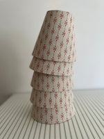 Handmade Empire or Candle Clip lampshade in Beige and Terracotta