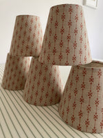 Handmade Empire or Candle Clip lampshade in Beige and Terracotta