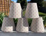 Handmade Empire or Candle Clip lampshade in Beige and Terracotta
