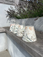 Handmade Empire or Candle Clip lampshade in cream, rose and blue floral print