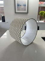Beige and Green Zig Zag Drum Lampshade