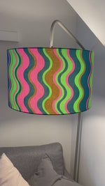 Multicoloured Striped Drum Lampshade