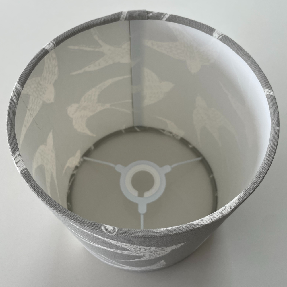 Fly Away Swallows Drum Lampshade in Grey