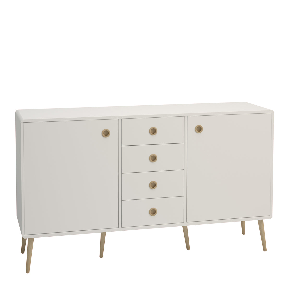 Softline Sideboard 2 Doors + 4 Drawers, White 050