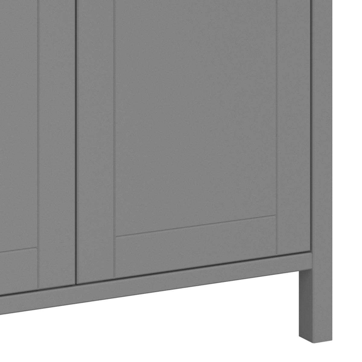 Tromso 3 Doors Wardrobe Folkestone Grey with Leather Handles