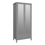 Tromso 2 Mirror Doors + 1 Drawer Wardrobe Folkestone Grey