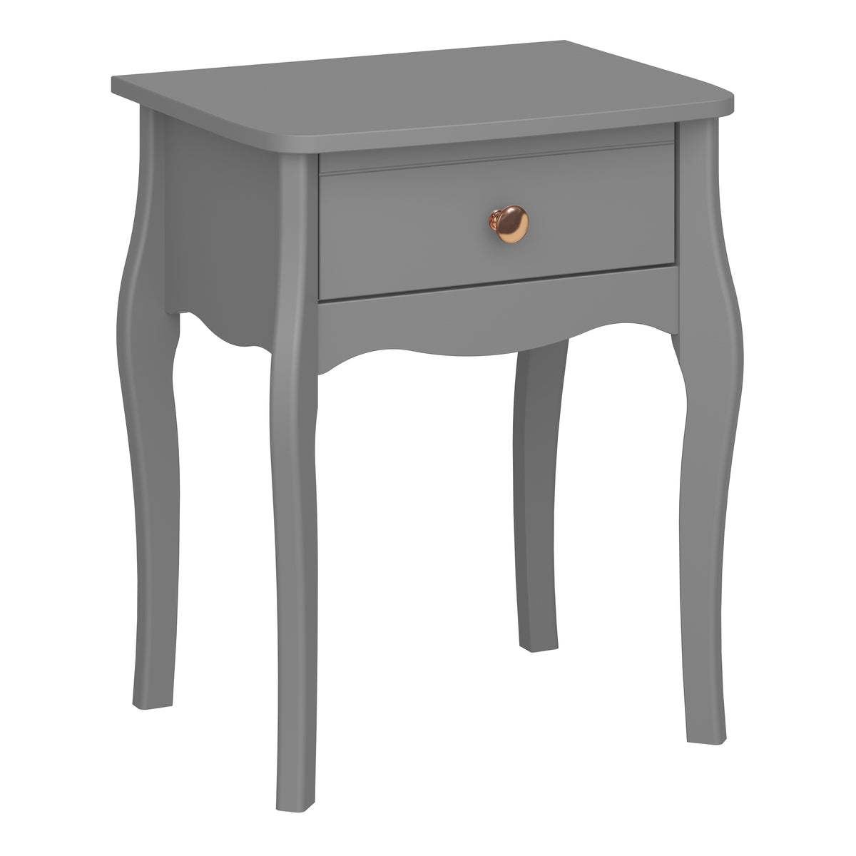 Baroque Nightstand Folkestone Grey with Rose Gold Colour Handles