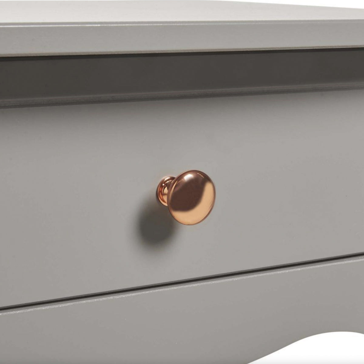 Baroque Nightstand Folkestone Grey with Rose Gold Colour Handles