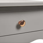 Baroque Nightstand Folkestone Grey with Rose Gold Colour Handles