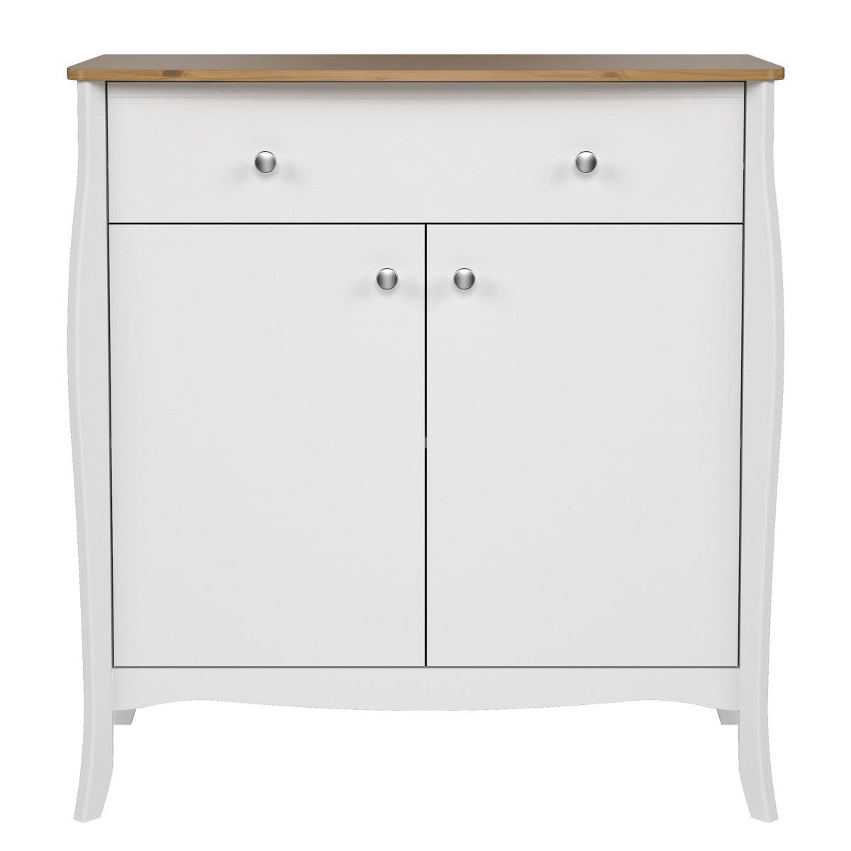 Baroque Sideboard 2 Doors + 1 Drawer, Pure White Iced Coffee Lacquer