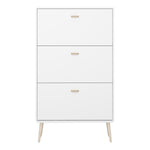 Mino Shoe Cabinet 3 Folding Doors, Pure White