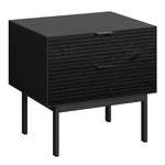 Soma Bedside Table 2 Drawers Granulated Black Brushed Black