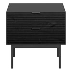 Soma Bedside Table 2 Drawers Granulated Black Brushed Black