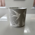 Fly Away Swallows Drum Lampshade in Grey