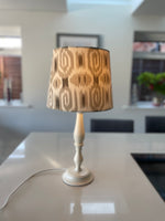 Handmade Empire or Candle Clip Lampshade in Beige and Cream Ikat fabric