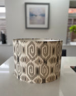 Beige and Cream Ikat Drum Lampshade
