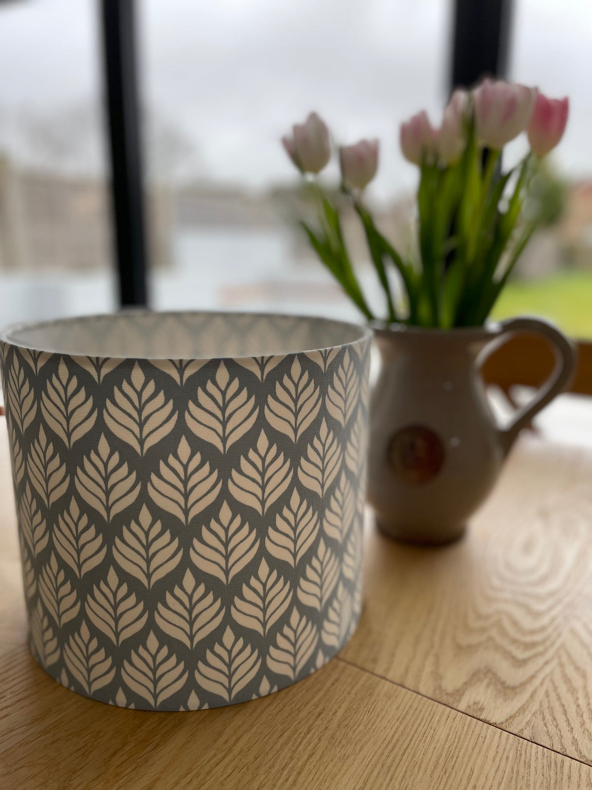 Elise Drum Lampshade in Chambray Blue