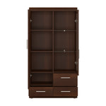 Imperial 2 Door 3 Drawer Glazed Display Cabinet in Dark Mahogany Melamine