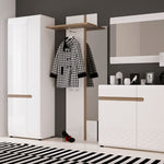 Chelsea 2 Door Wardrobe in White with Oak Trim