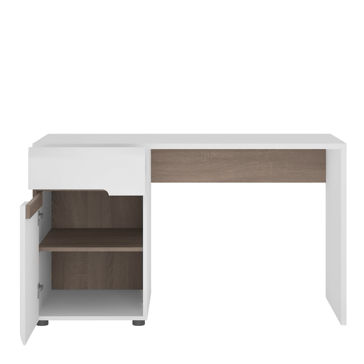 Chelsea Desk/Dressing Table in White with Oak Trim