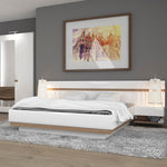 Chelsea Kingsize Bedin White with Oak Trim and Lift Up Function