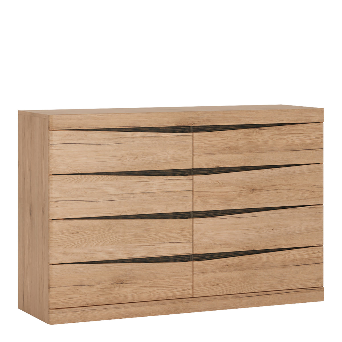 Kensington 4 + 4 Wide Chest of Drawers in Oak