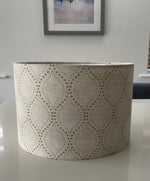 Beige and Green Dot Drum Lampshade