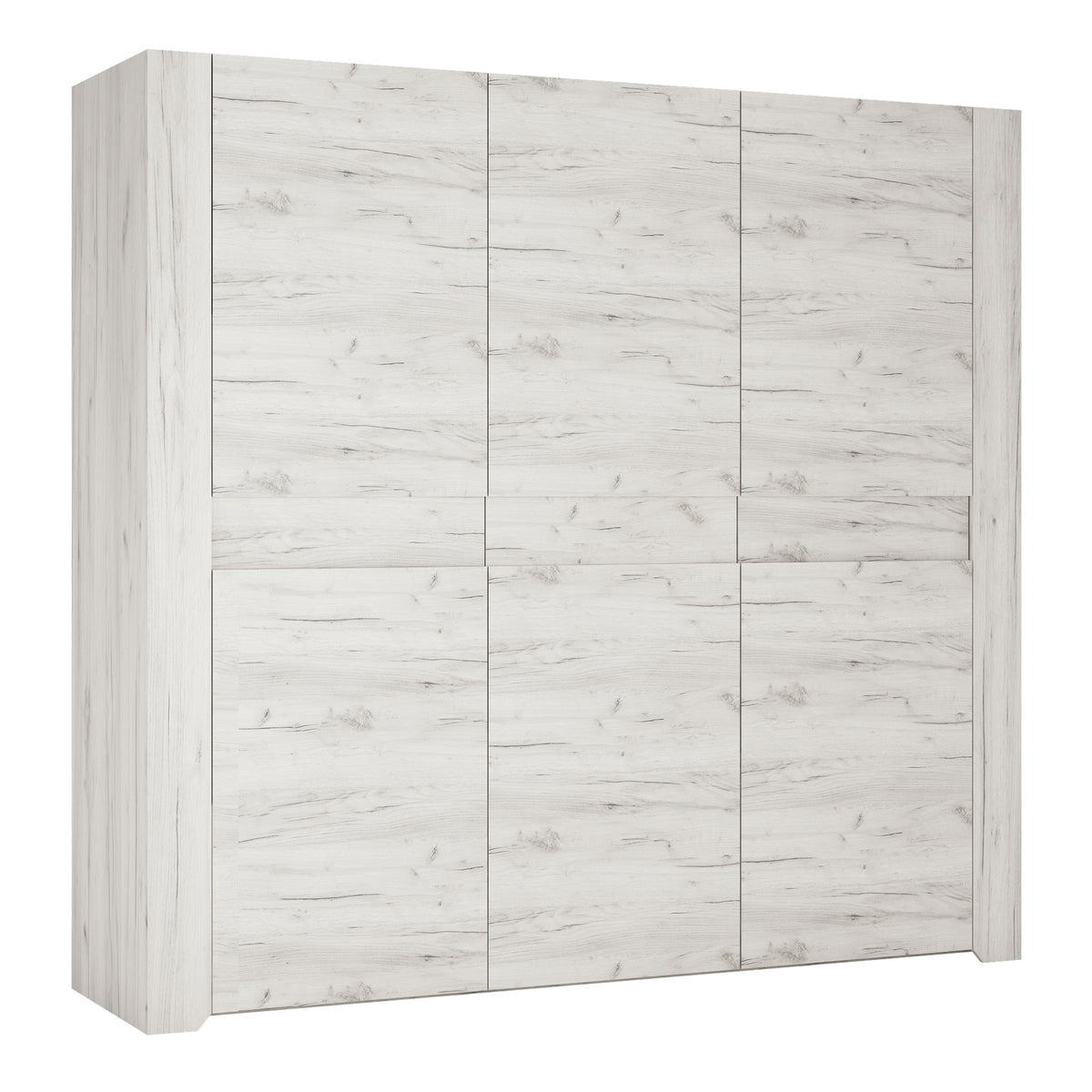 Angel 3 door wardrobe in White Craft Oak