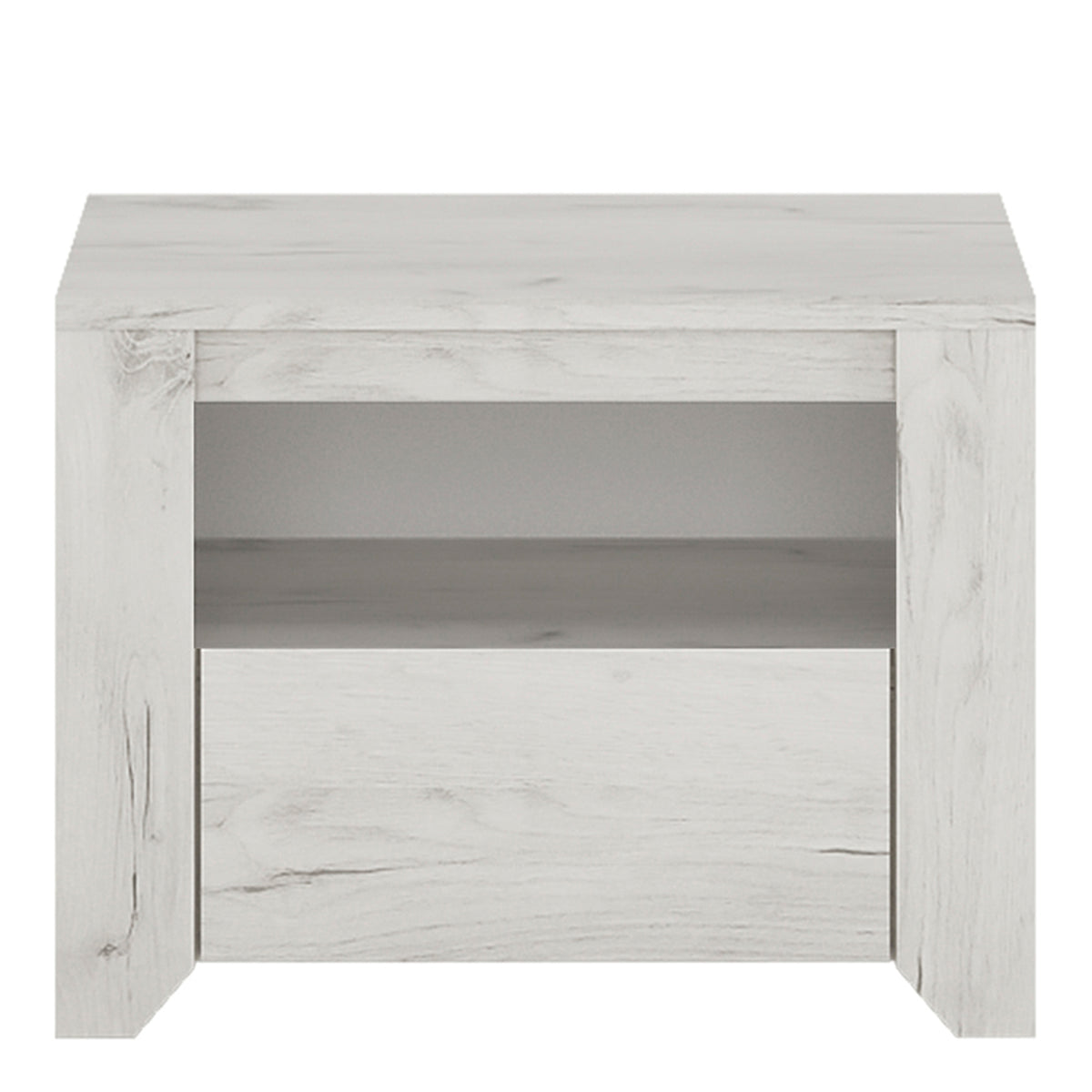 Angel 1 Drawer Bedside Cabinet White Craft Oak