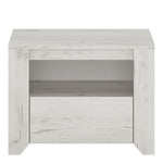 Angel 1 Drawer Bedside Cabinet White Craft Oak