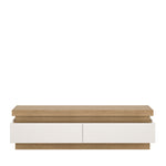 Lyon 2 drawer TV cabinet in Riviera Oak/White High Gloss