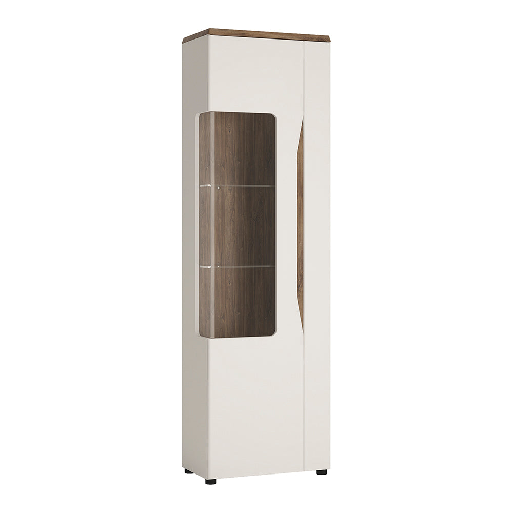 Toledo 1 door display cabinet (LH) in White and Oak