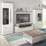 Toledo 1 door display cabinet (LH) in White and Oak