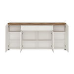 Toledo 4 door 2 drawer sideboard in White and Oak