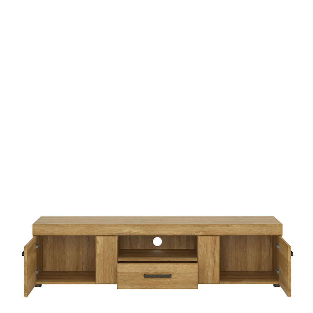 Cortina 2 door 1 drawer wide TV cabinet in Grandson Oak