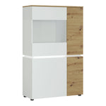 Luci 4 door low display cabinet(including LED lighting) in White and Oak