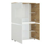 Luci 4 door low display cabinet(including LED lighting) in White and Oak