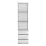 Fribo Tall narrow 1 door 3 drawer glazed display cabinet in White