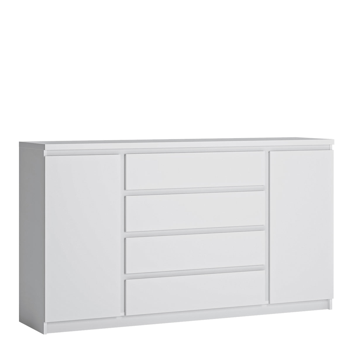 Fribo 2 door 4 drawer wide sideboard in White