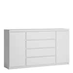 Fribo 2 door 4 drawer wide sideboard in White