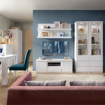 Fribo 2 door 1 drawer 136 cm wide TV cabinet in White