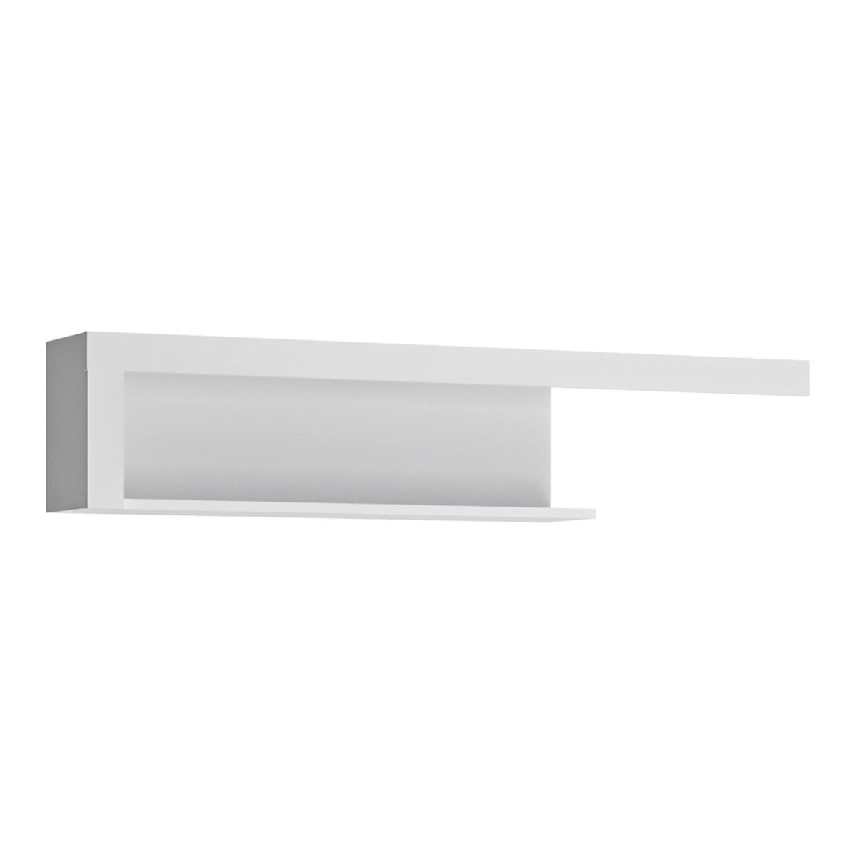 Lyon 130cm wall shelf in White and High Gloss