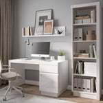 Lyon Bookcase (LH) in White and High Gloss