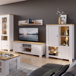 Celesto 2 Door TV Unit in White and Oak